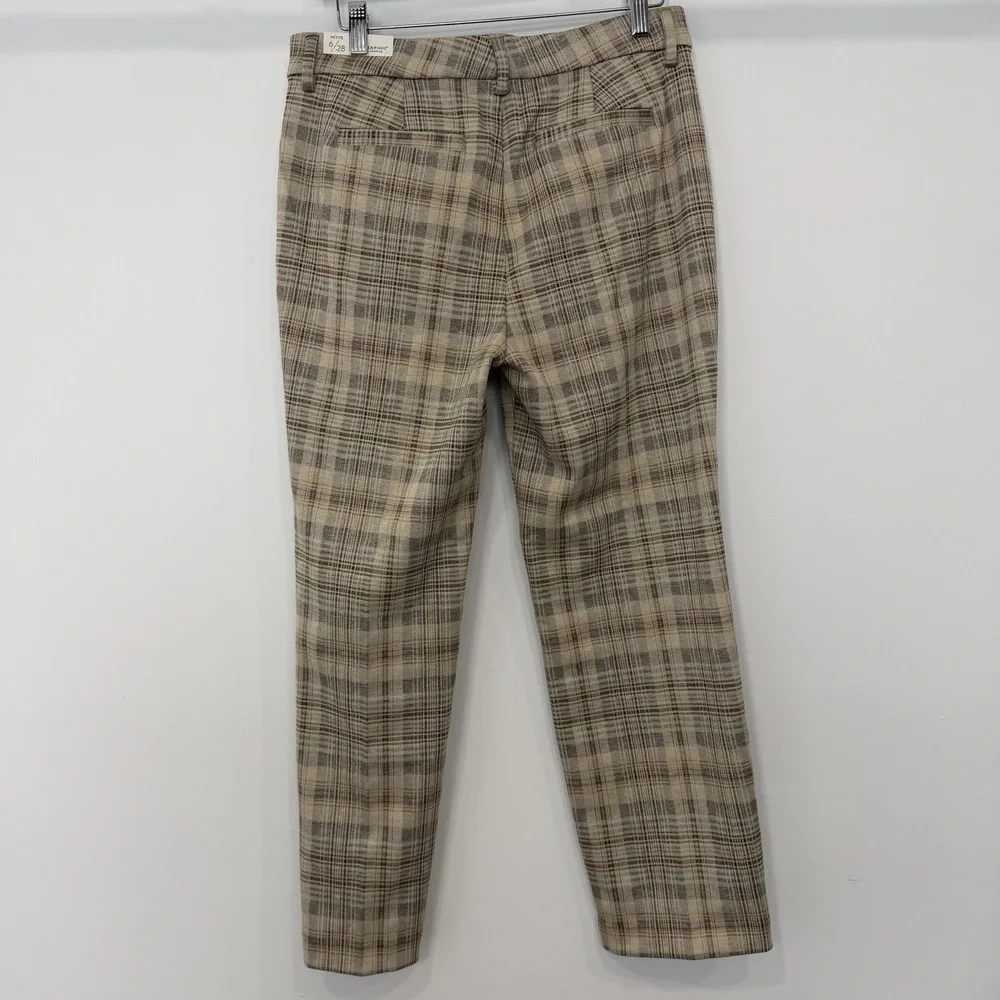 Liverpool Los Angeles Kelsey High Rise Trouser Petite 6/28 Plaid Pants Old Money